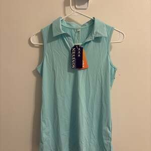 Soneven Sleeveless V-Neck Polo Shirt for Women